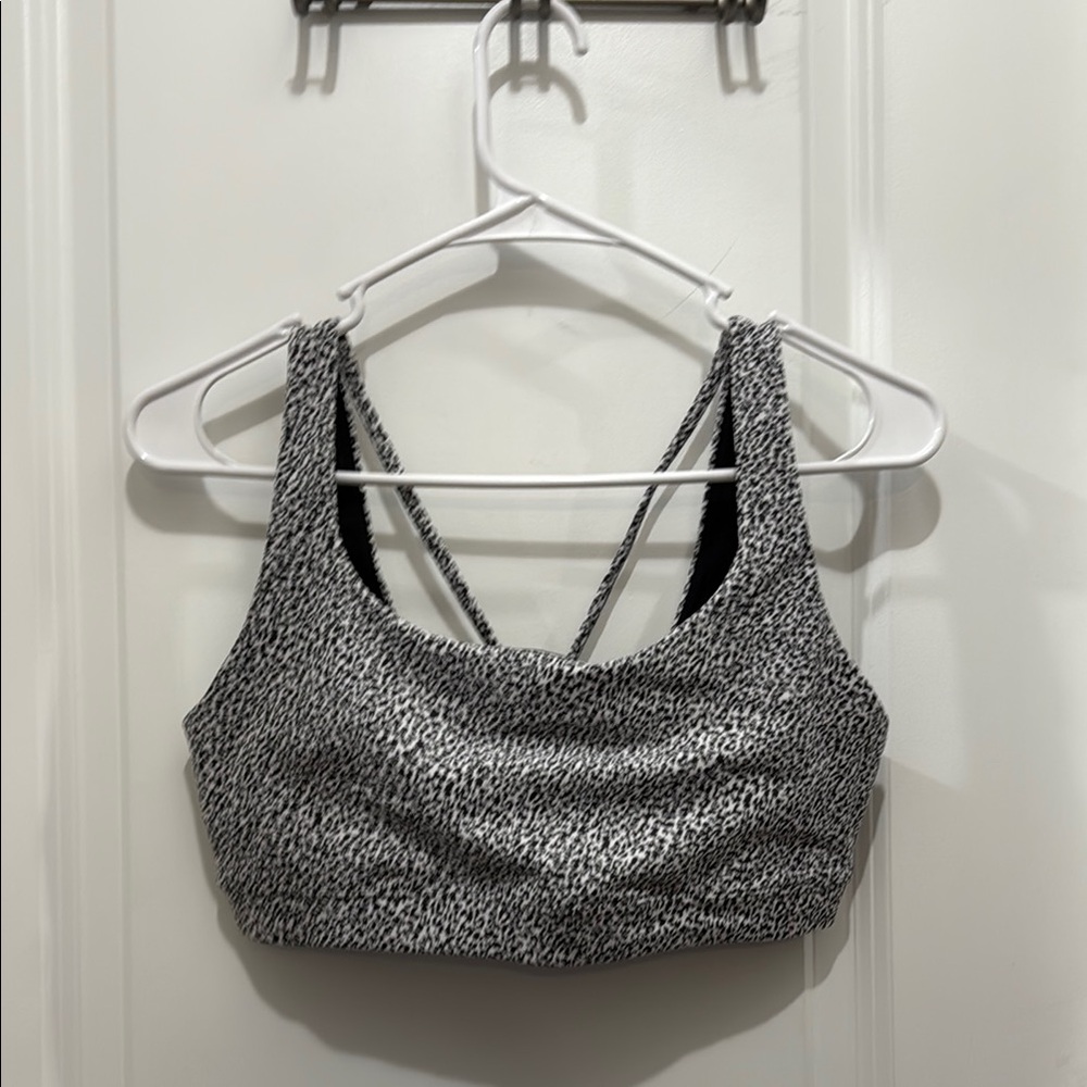 Athleta Women's Black and White Strappy Sports Bra